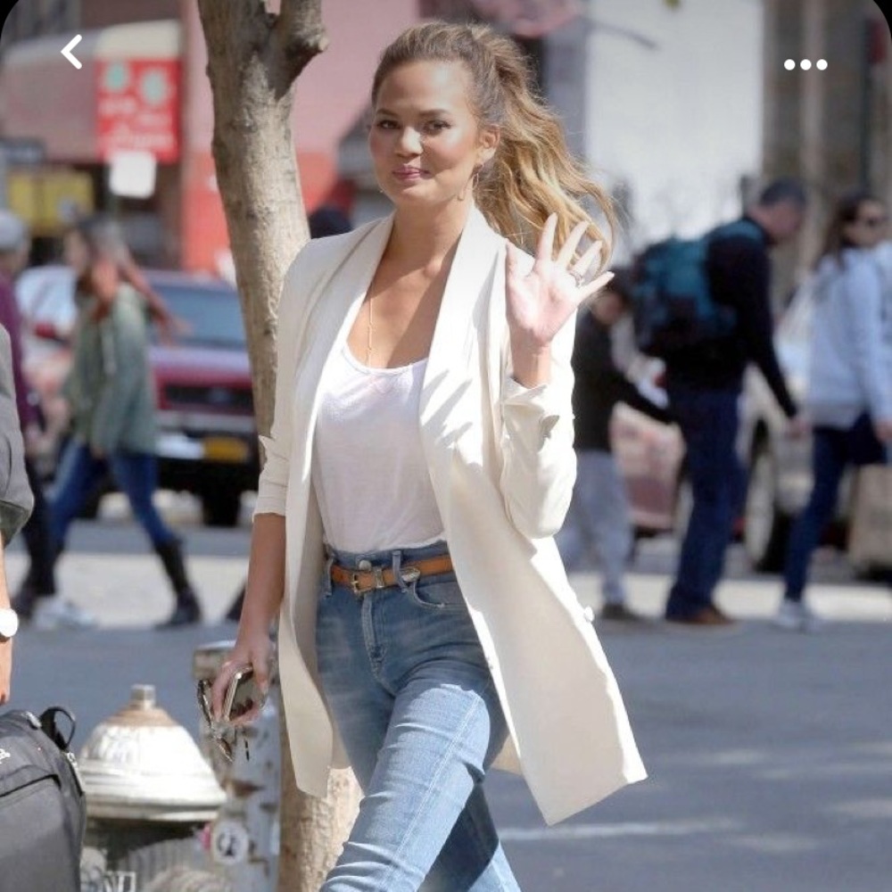 Cream oversized topshop blazer